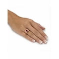 thumbnail image 3 of PalmBeach Jewelry Emerald-Cut Simulated Green Emerald or Red Ruby and Cubic Zirconia Halo Cocktail Ring Yellow Gold-Plated, 3 of 5