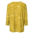 thumbnail image 4 of Long Sleeve Shirts Women's Elegant Tops New Year's Aesthetic Blouse Long Sleeve Shirts Modern Glitter Shirt Festive Top Yellow, 4 of 4