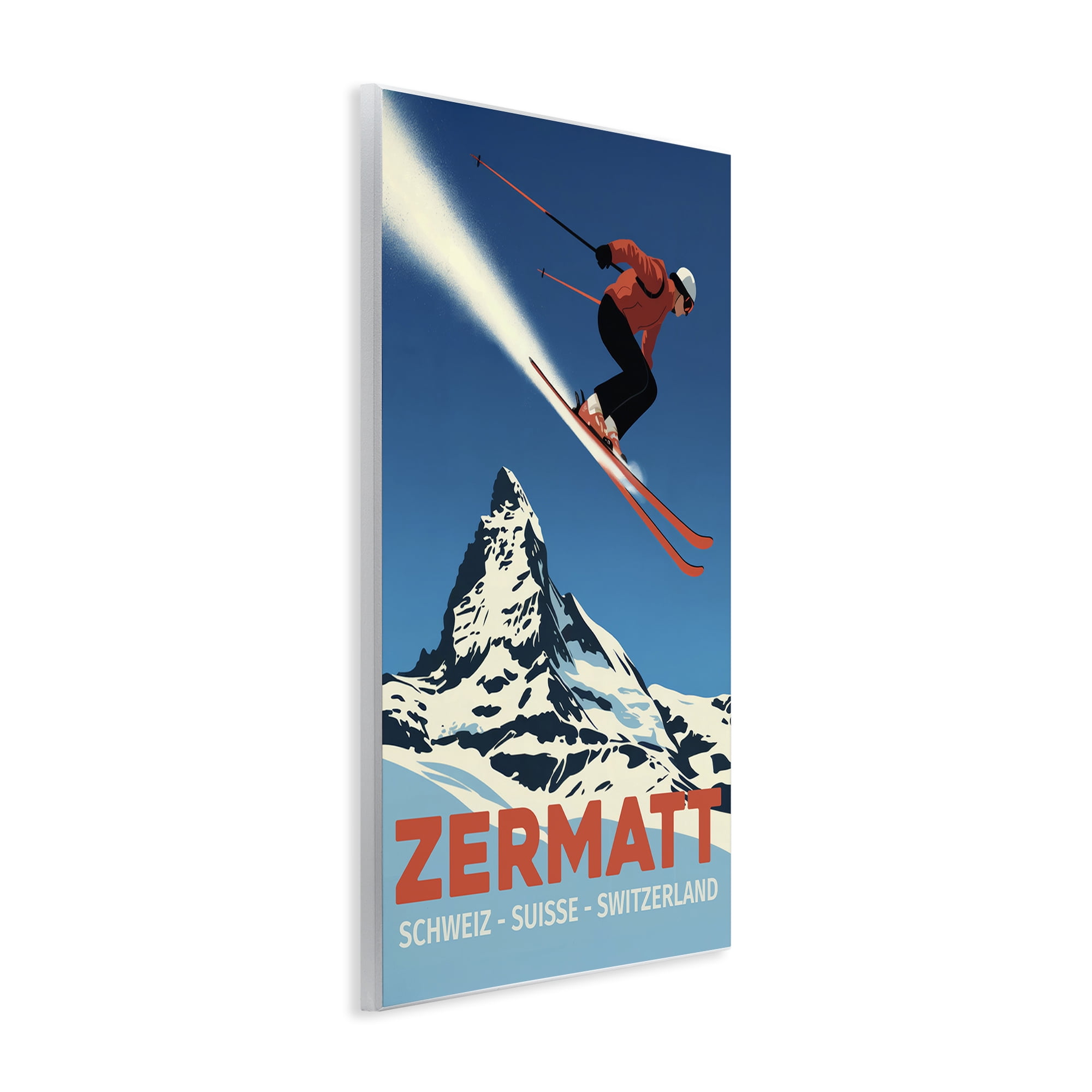 Stupell Industries Zermatt Ski Poster Wall Plaque Art, design by Andreas Magnusson