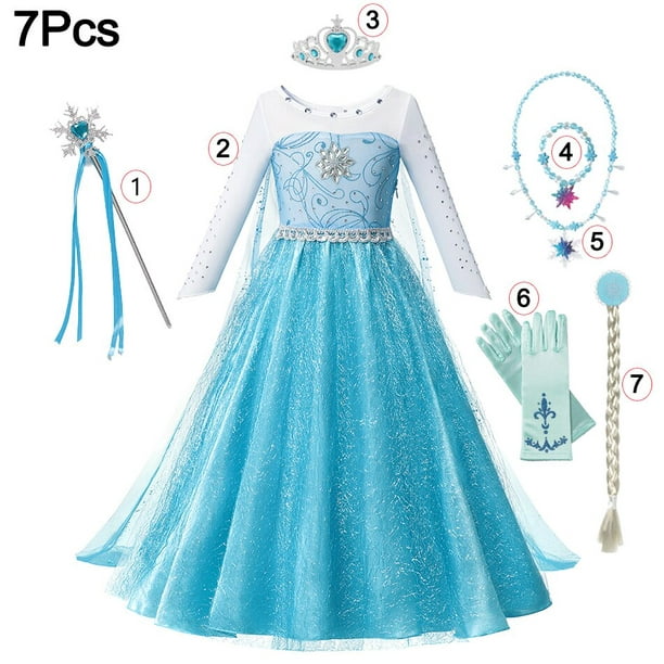 Robes de princesse Reine des Neiges 2 pour filles, vêtements de carnaval,  robe de soirée Anna et Elsa, cosplay d'Halloween, cadeau de Noël