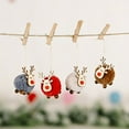 thumbnail image 4 of Opolski 2Pcs/Set Felt Fawn Pendant Plush Doll Lovely Easy-cleaning Colorful Christmas Tree Elk Stuffed Toy for Gift, 4 of 8