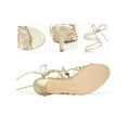 thumbnail image 3 of BLISSFUL STEP Knot Lace Up Slingback Kitten Heel Sandals for Women Gold 5.5, 3 of 8