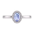 thumbnail image 4 of Round and Oval Shape Natural Tanzanite Gemstone Ring in 14K White Gold (Size: 6.5), 4 of 6