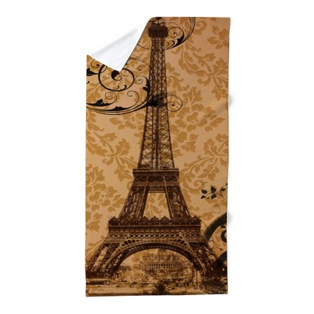 CafePress - Vintage Damask Modern Paris Eiffel Tower Beach Tow - Large Beach Towel, Soft 30"x60" Towel with Unique Design