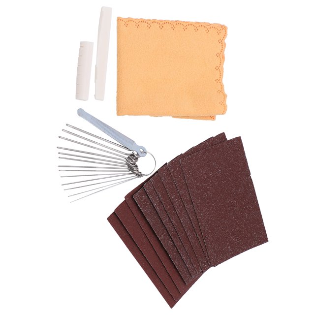 Bridge Saddle Nut Files Kit, Anti-Rust Guitar Polishing Sandpaper Set Stainless Steel For Stage