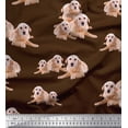 thumbnail image 1 of Soimoi Silk Fabric Golden Retriever Dog Print Fabric by The Yard 42 Inch Wide, 1 of 3