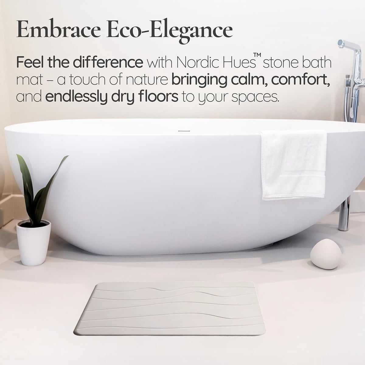 Stone Bath Mat - Diatomaceous Earth Bath Mat - white