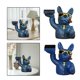 thumbnail image 3 of 2 piezas resina reloj soporte perro estatuilla hogar noche pendiente pendiente bandeja azul oscuro Hugo Ver soporte de exhibición, 3 of 8