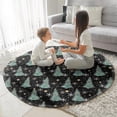 thumbnail image 3 of Black Christmas Tree Pattern Round Blanket,Comfortable Soft Flannel Throw Blanket,All Season,Warm Lightweight Blankets for Sofa Bed Couch Living Room Chair 47"x47", 3 of 5