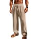 thumbnail image 5 of Pantalones largos para hombre, de color liso, con cordón, informales, de moda, largos, para hombre, 5 of 9