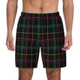 thumbnail image 2 of Picia Buffalo Plaid Dark Green pattern Mens Swim Trunks with Compression Liner Stretch Beach Shorts Quick Dry with Zipper Pockets No-Chafing Board Shorts-Small, 2 of 9