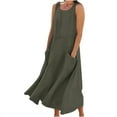 thumbnail image 1 of FAIWAD Robe Longue Sans Manches pour Femmes Tendance 2024 Robe Bohème Décontractée Ample Confortable Robe Débardeur de Plage, 1 of 5