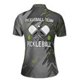 thumbnail image 3 of Custom Name Team Name Grey Let's Play Pickleball Women's Polo Shirt S-5XL, 3 of 7