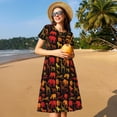 thumbnail image 4 of Balery Animal Vestidos sueltos de manga corta para mujer, vestidos de verano 2025, vestidos casuales de corte A con vuelo., 4 of 6
