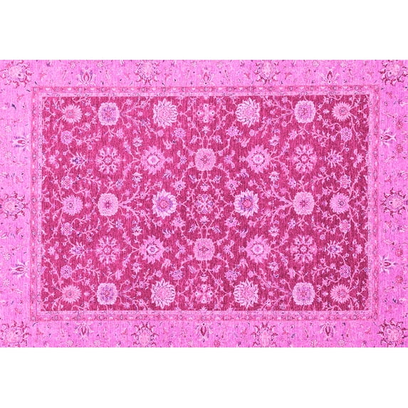 Ahgly Company Indoor Rectangle Oriental Pink Traditional Area Rugs, 3' x 5'