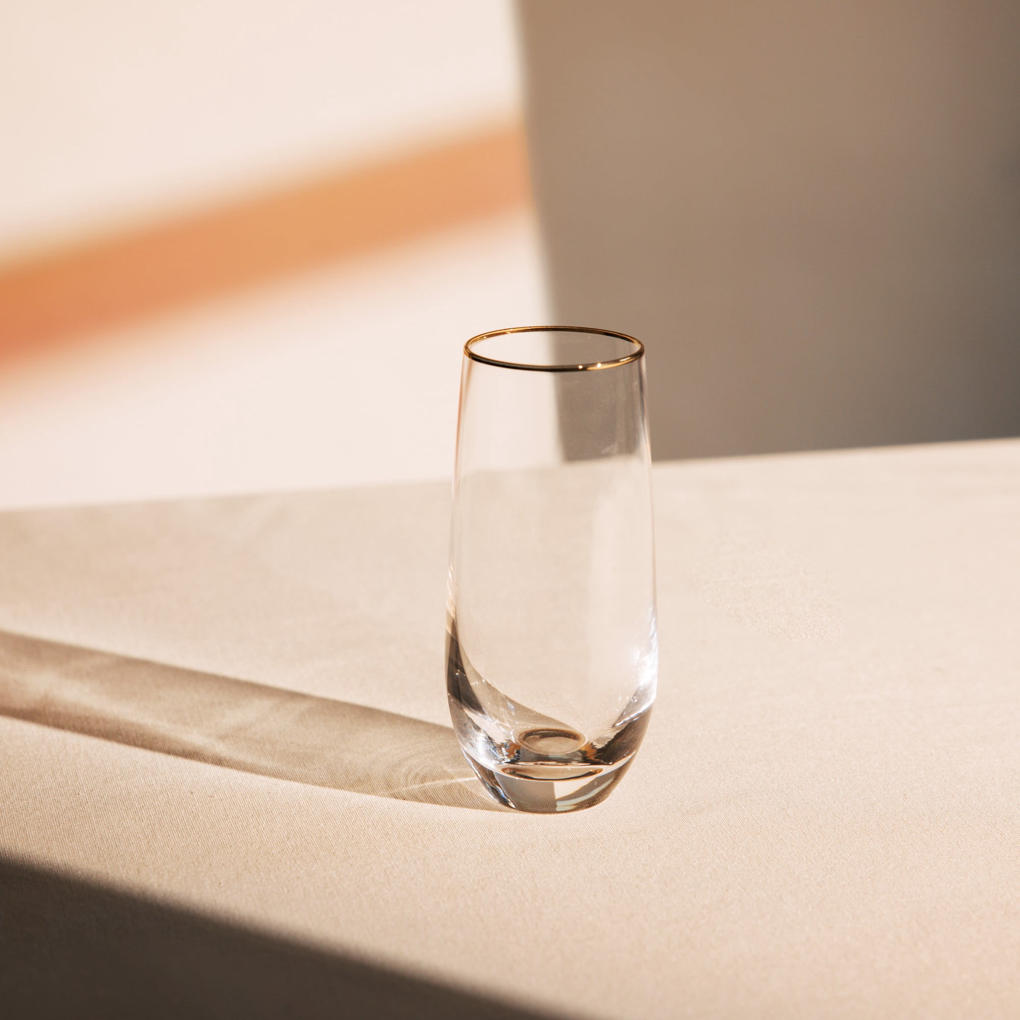Thyme & Table 8 fl oz Stemless Flute Glass with Gold Rim
