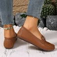 thumbnail image 7 of Viluyesy Loafers for Womens, Close Toe Fashion Buckle Soft Sole Comfort Casual Slip-On Shoes Brown US8.5, 7 of 7