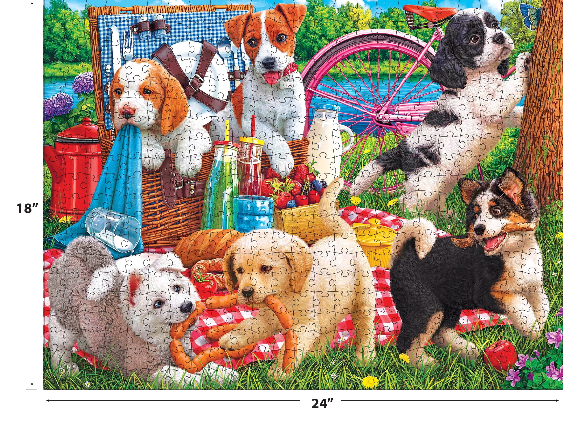Kodak 350-Piece Puppies on a Picnic XL Jigsaw Puzzle