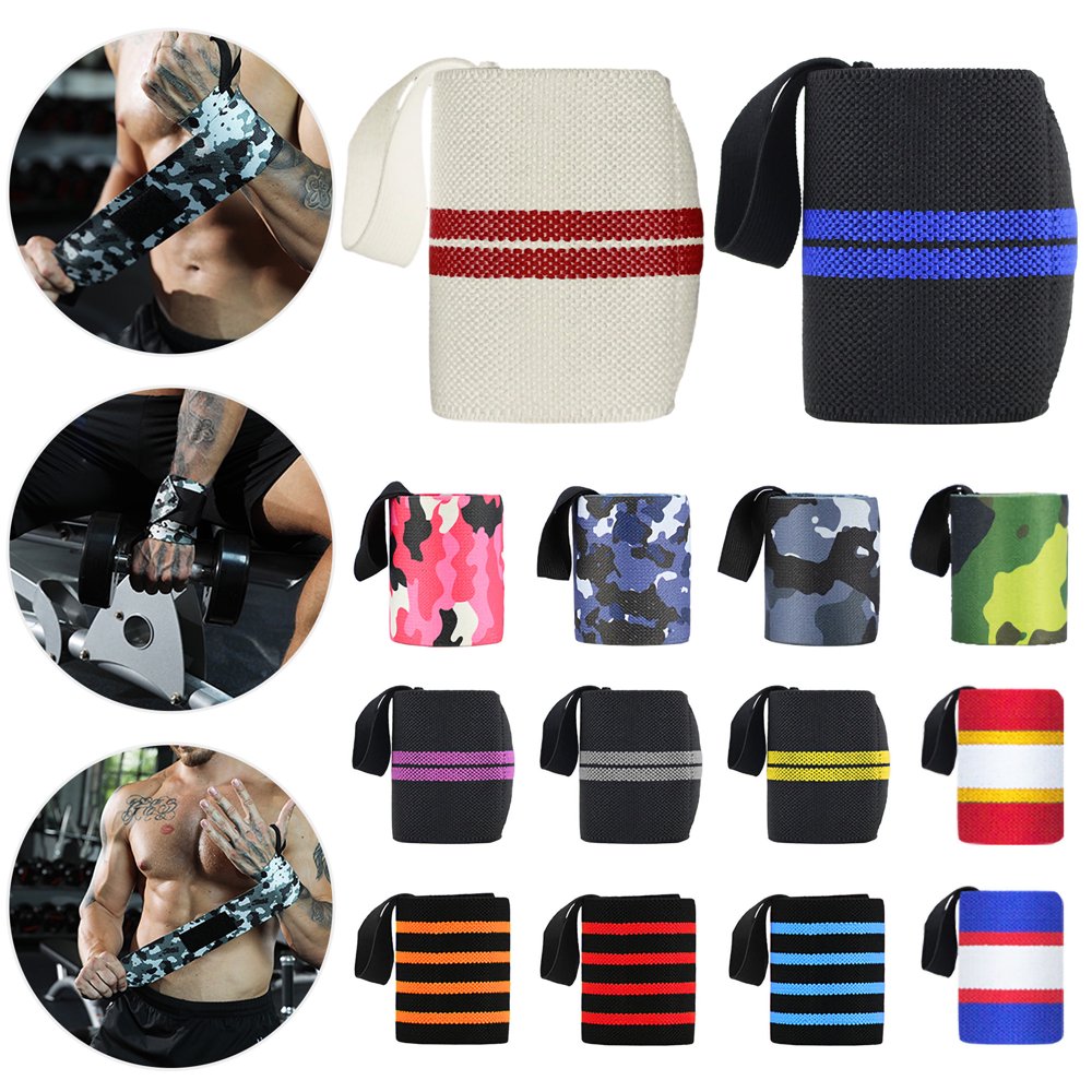 MidTen WEIGHT LIFTING GYM WRIST WRAPS SUPPORT WRAP BLACK CAMOUFLAGE