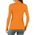 thumbnail image 4 of Women’s Long Sleeve Turtleneck Top Stretchy Lightweight Pullover Basic Layer Slim Fit Shirt for Daily Wear Orange M, 4 of 4