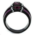 thumbnail image 3 of IP Black(Ion Plating) Stainless Steel Ring with Top Grade Crystal in Amethyst for Women Amethyst Stone Color Style TK2213 Size 7, 3 of 4