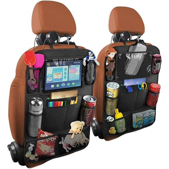 Car Seat Back Organizer, 2-Pack Waterproof Durable Car Seat Organizer, 10" Desk Holder, 9 Storage Bags, Child Car Seat Back Organizer, Travel Accessories