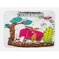 thumbnail image 1 of Kids Bath Mat, Colorful Handdrawn Animals Elephant Squirrel Tree Floral Jungle Nature Illustration, Non-Slip Plush Mat Bathroom Kitchen Laundry Room Decor, 29.5 X 17.5 Inches, Multicolor, Ambesonne, 1 of 2