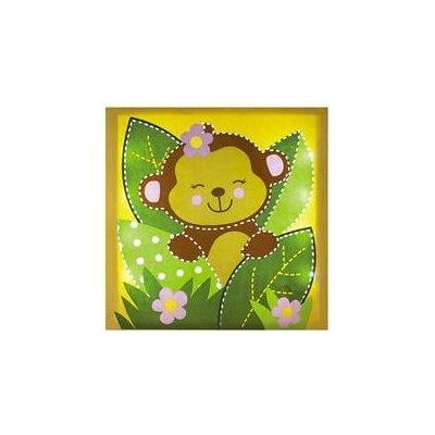Little Boutique Light Up Wall Art Girl Monkey With Purple Hair