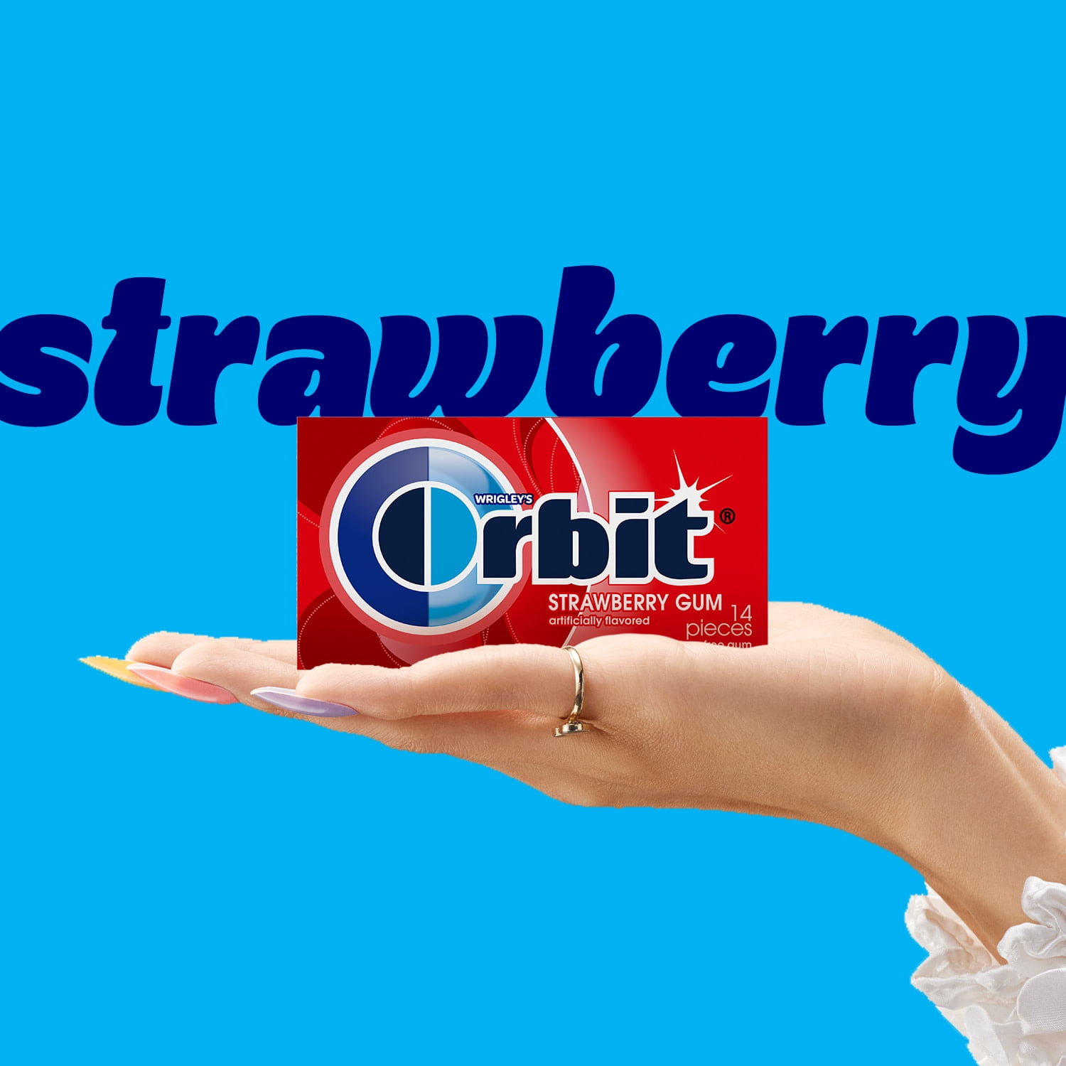 Orbit Gum Strawberry Sugar Free Chewing Gum, Single Pack - 14 Piece