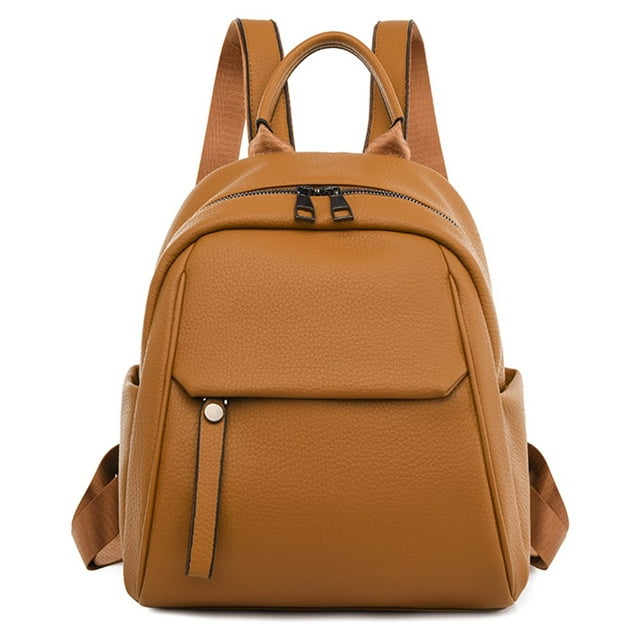 Women Backpack Large Capacity Fashion PU Leather Student Backpack (L Pink)