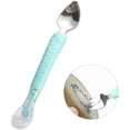 thumbnail image 1 of Cuchara de comida de silicona para bebé de doble cabeza, cuchara de barro para raspar frutas para bebés, cucharas de alimentación, cuchara de entrenamiento para bebés, suministros de destete dirigido, 1 of 5