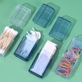 thumbnail image 2 of IFANLANDOR 6pcs Travel Cotton Swab Holder Clear Boxes Assorted Color Compact Dust Protection Living Room Items, 2 of 8
