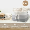 thumbnail image 4 of CHERISHGARD 110L Large Rectangle Storage Basket，Woven Basket For Laundry, Nursery, Bedroom，25.2"L x 17.32"W x 15.75"H, 4 of 7