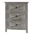 thumbnail image 3 of 25.59 Inches 3 Drawer Wooden Storage Cabinet with X Shape Design and Ring Pulls, White, 3 of 5