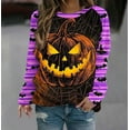 thumbnail image 2 of DOSUKRAI Womens Halloween Sweatshirts Graphic Sweatshirts Long Sleeve Crew Neck Pullover Fall Lightweight Sweater Tops 2025 Multicolor,XL, 2 of 5