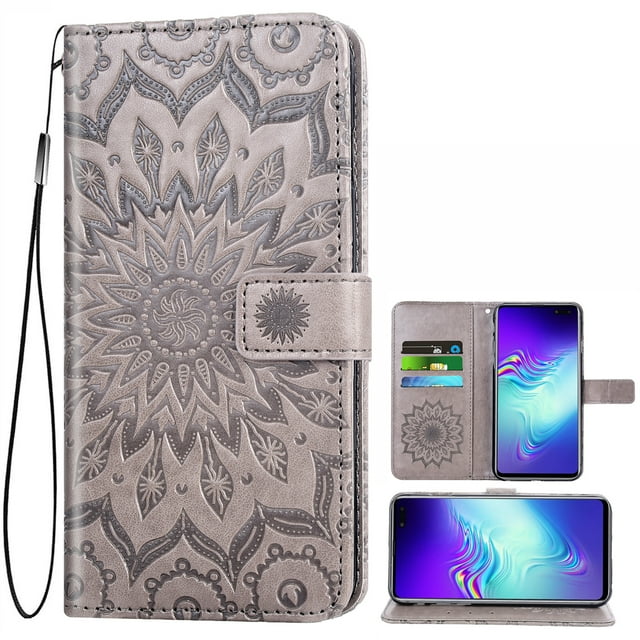Étui de Téléphone pour Samsung Galaxy S10 5G, Étui Portefeuille Folio à Rabat, Porte-Cartes en Cuir PU avec Fentes, Protection Intégrale Robuste, Support, Étui de Protection pour Téléphone pour Galaxy S10 5G Hommes, Noir
