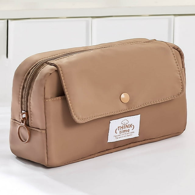 EARKITY Pencil Pouch, Large Capacity Pencil Case, Cute Pen Bag with Zipper, Multifunction Stationery Pouch with Button Snap, Pencil Bag for Middle High School Office College Student Girl Boy Adult