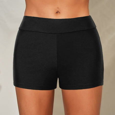 Fainosmny For Women Running High Waist Bikini Bottoms Swim Briefs Beach Shorts Swim Bikini Bottom Tankini Shorts Swimwear Beach Split Bikini Bottom Black 2XL