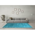 thumbnail image 3 of Ahgly Company Indoor Square Oriental Light Blue Industrial Area Rugs, 8' Square, 3 of 4