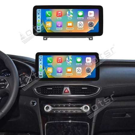 Aotsr 12.3 Inch For Hyundai Santa Fe 2019-2021 Android 14 Car Screen Stereo Radio Wireless GPS Navigation Android Auto&Carplay