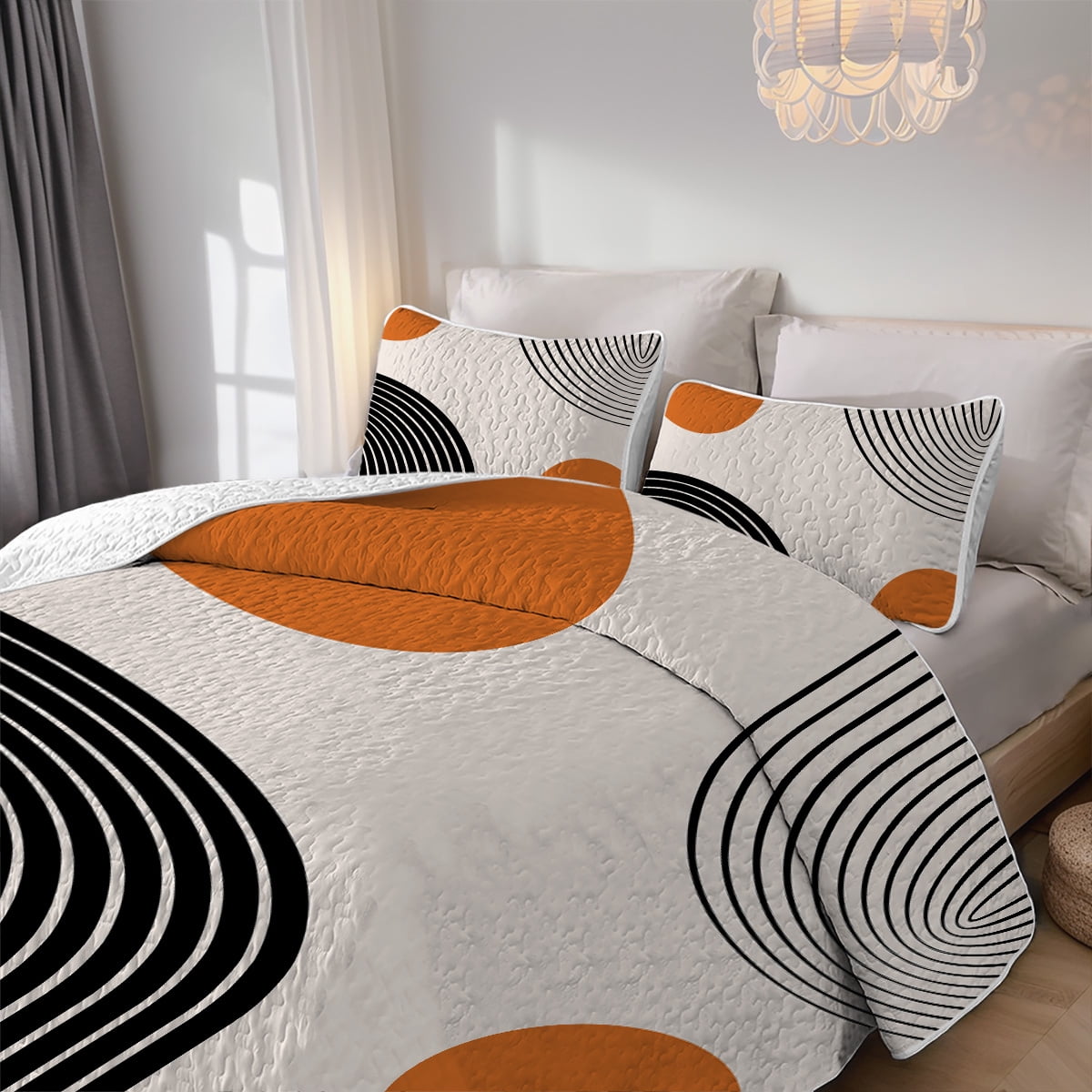 Davulos Quilt Sets Queen Size,3 Piece Lightweight Microfiber Bedspread Coverlet Bedding Set with Geometric Pattern Boho Bedding Set