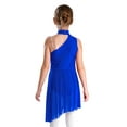 thumbnail image 2 of TTAO Girls' Lyrical Ballet Dance Dress One Shoulder Latin Jazz Ice Skating High-Low Tutu Skirt Blue 10, 2 of 5