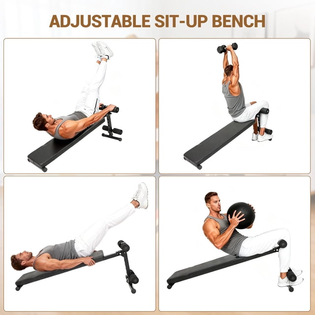 Kojooin Sit Up Bench for Home Gym, Folding Adjustable Decline Ab Bench with Thick Pads for Core Strength Training