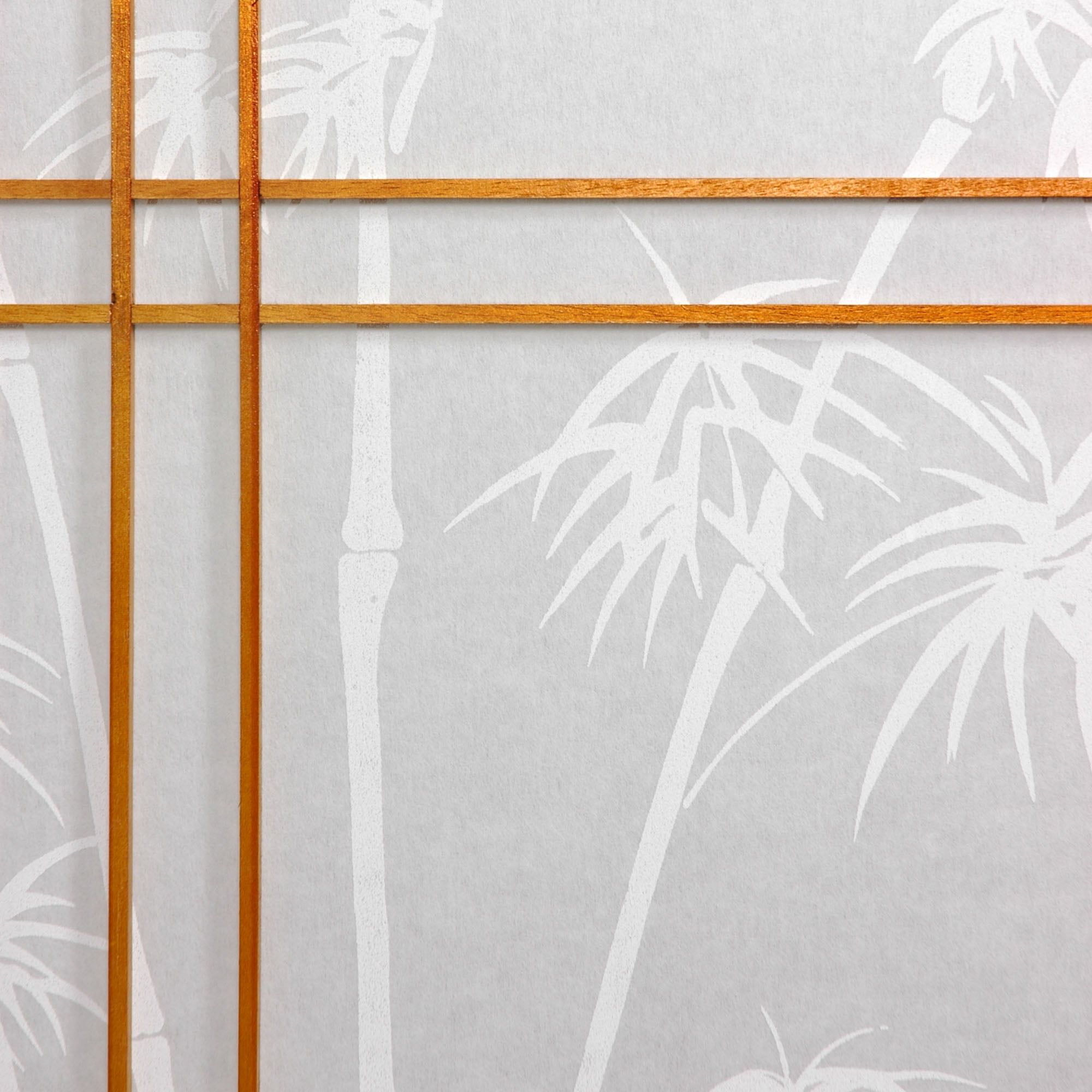 Oriental Furniture 7 Ft Tall Double Cross Bamboo Tree Shoji Screen, bamboo motif, honey color, 6 panel