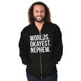 thumbnail image 5 of Worlds Okayest Nephew Aunt Uncle Joke Zip Hoodie Sweatshirt Men Brisco Brands S, 5 of 5