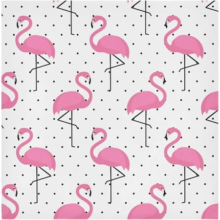 Shukong Cloth Napkins Set of 6 Pink Flamingo on Polka Dots Polyester Dinner Napkins Soft Comfortable Reusable Table Cloth Napkins for Family Dinner Banquet Wedding Festivals Party, 20x20in