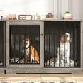 thumbnail image 6 of Homfa Dog Crate Furniture, 47.2''W Wooden Indoor Dog Cage Table with Sliding & Lockable Doors, Gray, 6 of 8