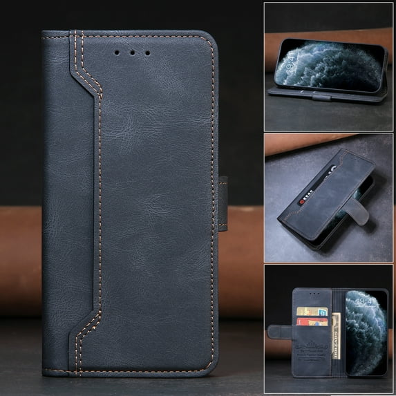 TECH CIRCLE PU Leather Wallet Case for Samsung Galaxy A52 with Card Slots Kickstand Money Pocket Shockproof Protective Cover For Samsung Galaxy A52,Black