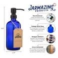 thumbnail image 2 of Cobalt Blue Glass Pint Jar Soap and Lotion Dispenser with Metal Pump (Black), 2 of 5