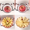 thumbnail image 3 of Cortador de manzanas versión mejorada de 12 hojas descorazonador de manzana extra grande, cortador de manzanas ultra afilado de acero inoxidable, deshuesador, divisor para manzanas de hasta 4 pulgada, 3 of 5